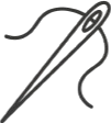 Sewing needle and thread icon