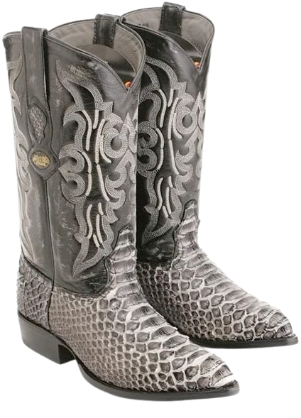 Men's Rustic Black Python Cowboy Boots