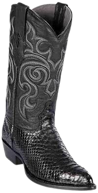 Men's Black Genuine Python Cowboy Boots